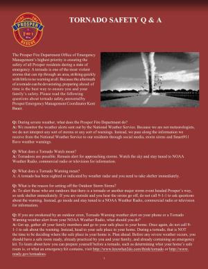 Tornado Safety Q & A