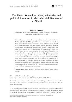 The Hobo Anomalous: Class, Minorities and Political Invention in the Industrial Workers of the World