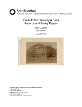 Guide to the Steinway & Sons Records and Family Papers