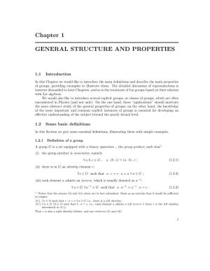 Chapter 1 GENERAL STRUCTURE and PROPERTIES