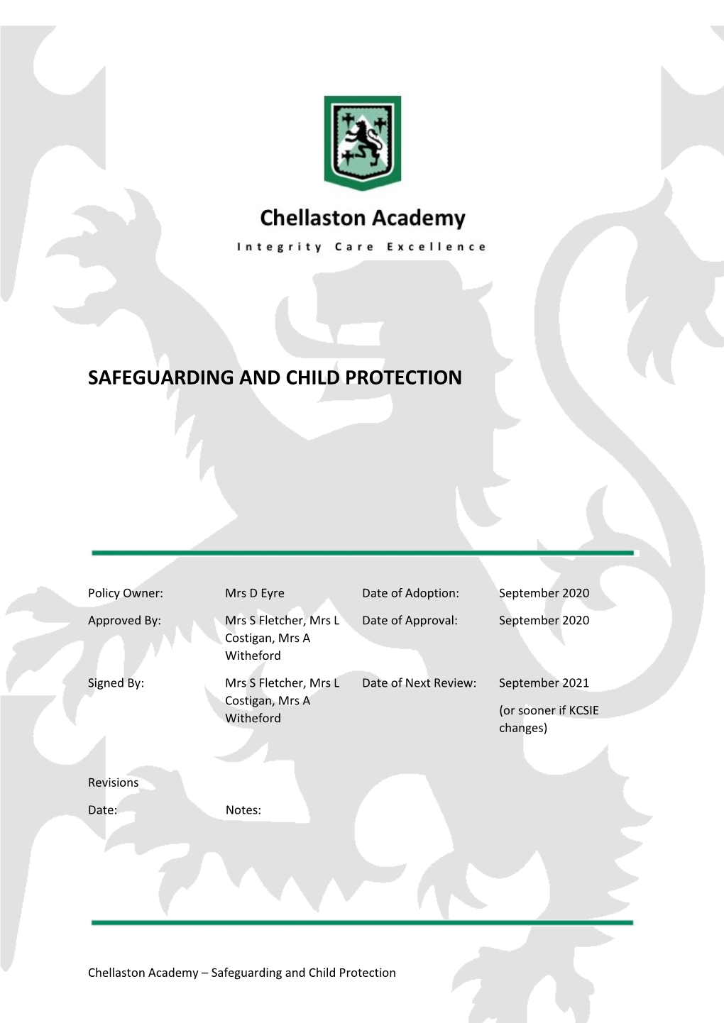 Safeguarding and Child Protection