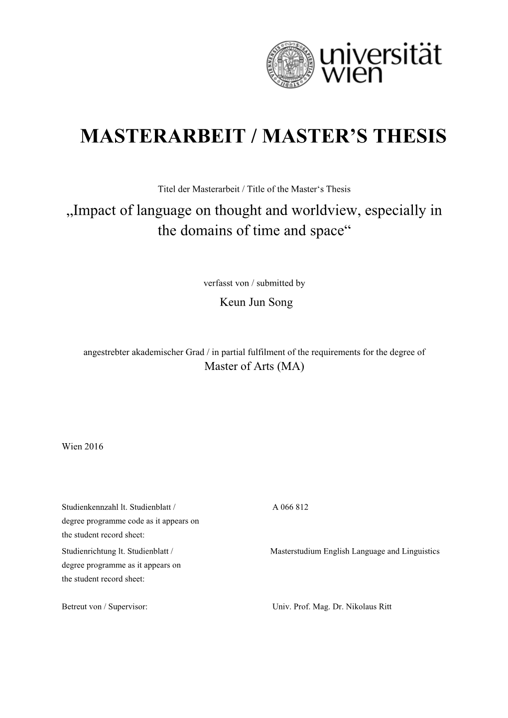 Masterarbeit / Master's Thesis