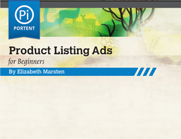 Product Listing Ads for Beginners by Elizabeth Marsten Product Listing Ads for Beginners