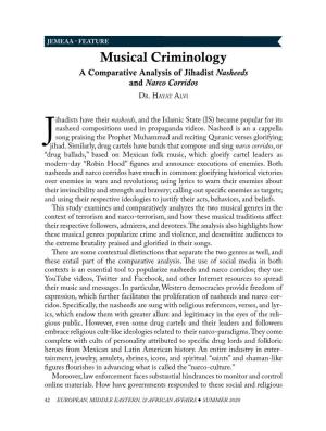 Musical Criminology: a Comparative Analysis of Jihadist Nasheeds And