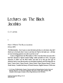 Lectures on the Black Jacobins