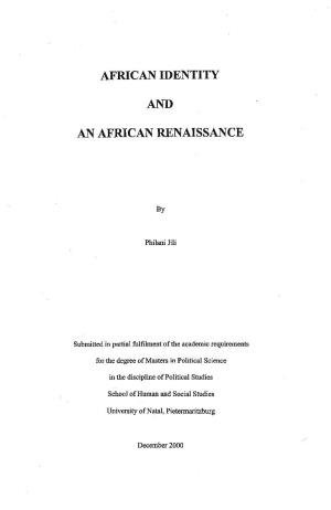 African Identity and an African Renaissance