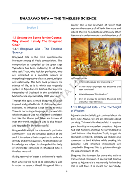 Bhagavad Gita – the Timeless Science