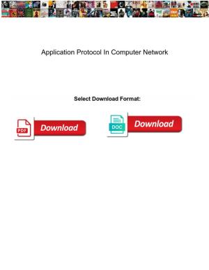 Application Protocol in Computer Network