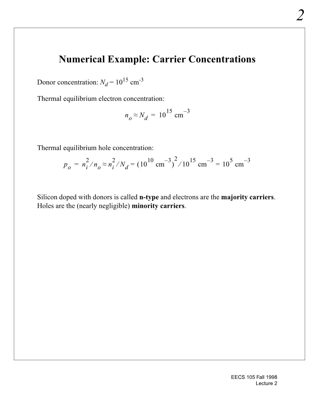 Carrier Concentrations