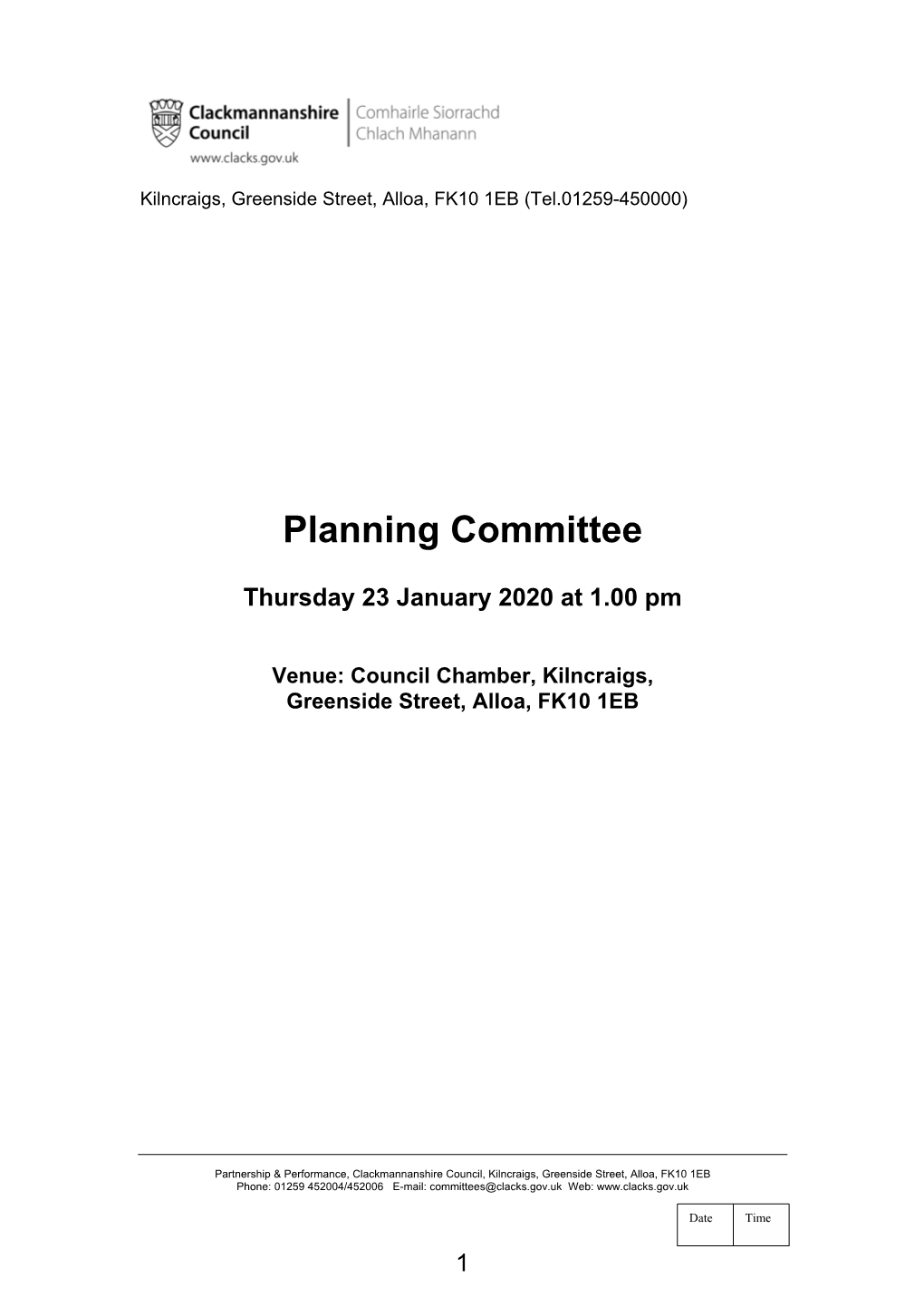 200123 Planning Committee Agenda