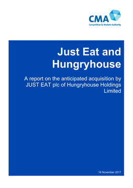 Just Eat/Hungryhouse Food Ordering Platforms