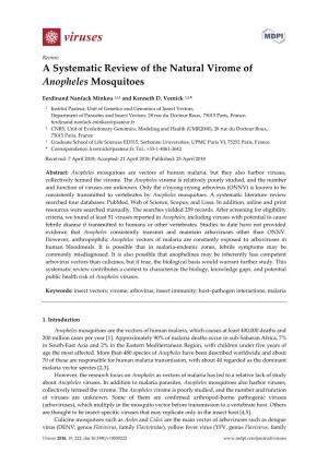 A Systematic Review of the Natural Virome of Anopheles Mosquitoes