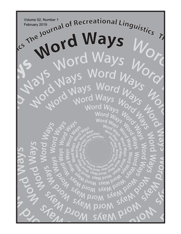 Word Ways V.52 No.1 Complete Issue