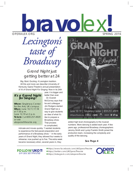 Lexington's Taste of Broadway Grand Night Just Getting Better at 24