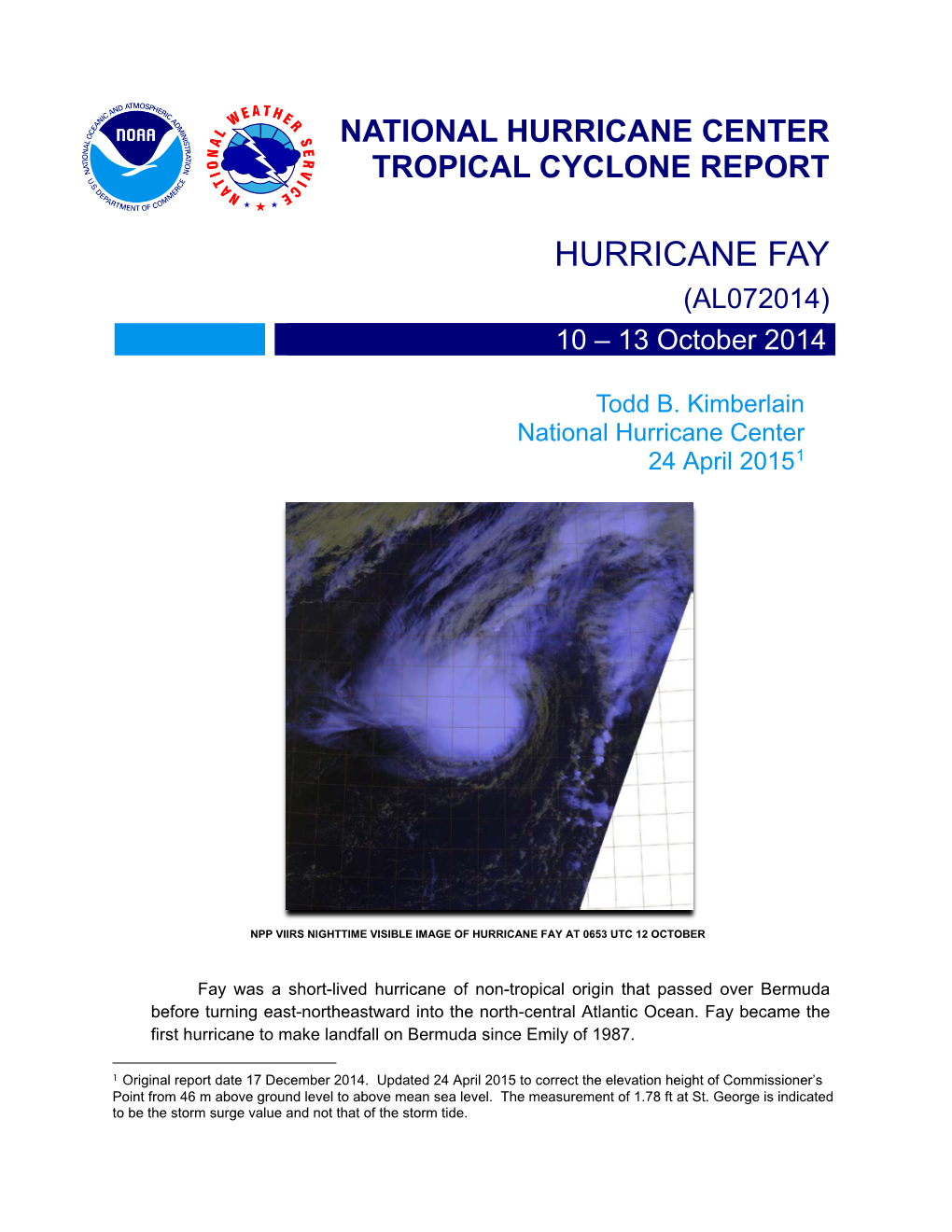 Hurricane Center Tropical Cyclone Report