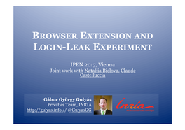 Browser Extension and Login-Leak Experiment