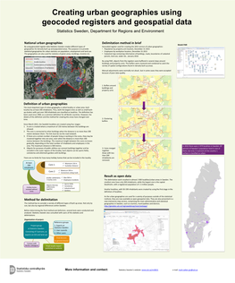 Poster, Creating Urban Geographies, Statistics Sweden