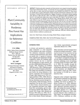 Plant Community Variability in Ponderosa Pine Forest Has