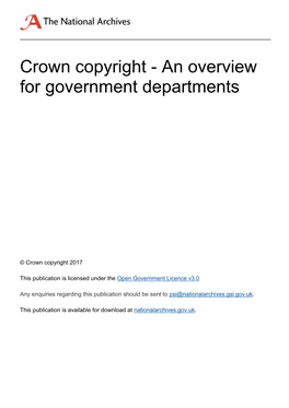 Crown Copyright - an Overview for Government Departments