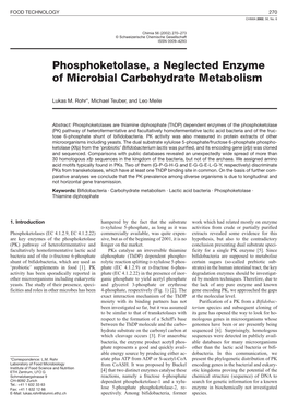 Phosphoketolase, a Neglected Enzyme of Microbial Carbohydrate Metabolism
