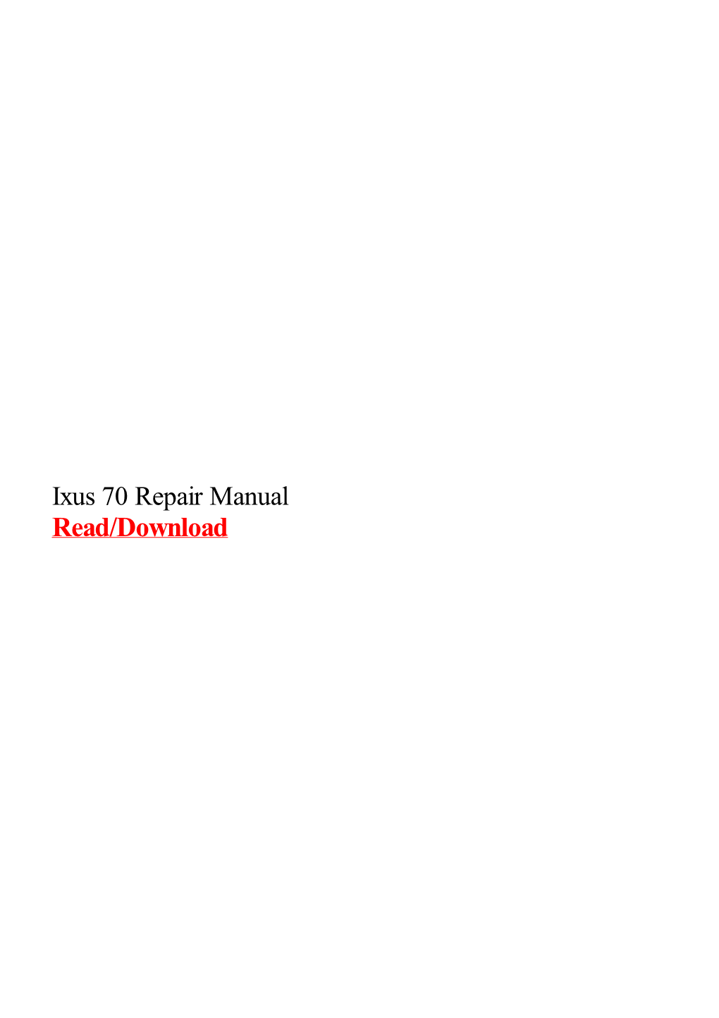 Ixus 70 Repair Manual