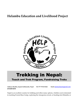 Trekking in Nepal: Teach and Trek Program, Fundraising Treks
