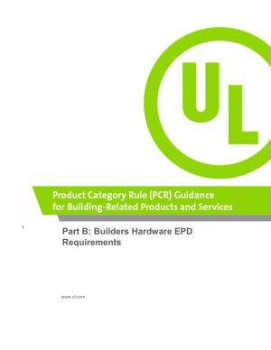 Part B: Builders Hardware EPD Requirements