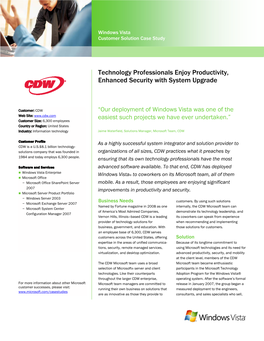 Technology Professionals Enjoy Productivity, Enhanced Security with System Upgrade
