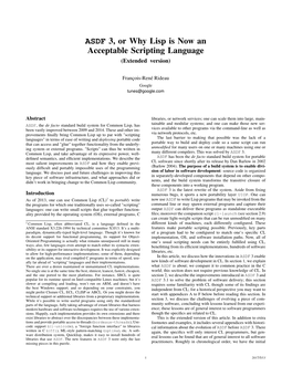 ASDF 3, Or Why Lisp Is Now an Acceptable Scripting Language (Extended Version)