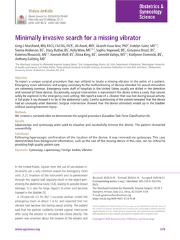 Minimally Invasive Search for a Missing Vibrator Greg J