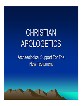 Christian Apologeticsapologetics