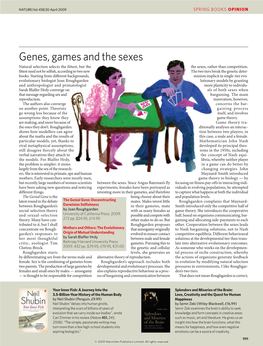 Genes, Games and the Sexes Natural Selection Selects the Fittest, but the the Sexes, Rather Than Competition