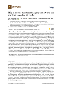 Plug-In Electric Bus Depot Charging with PV and ESS and Their Impact on LV Feeder