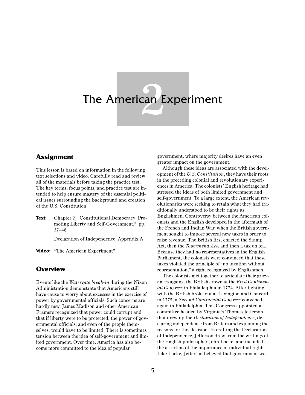 The American Experiment