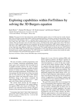 Exploring Capabilities Within Fortrilinos by Solving the 3D Burgers Equation