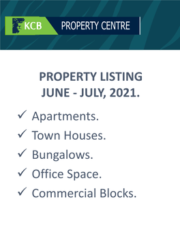 Property Listing June - July, 2021