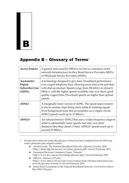 Appendix B – Glossary of Terms1