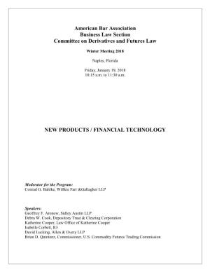 American Bar Association Business Law Section Committee on Derivatives and Futures Law