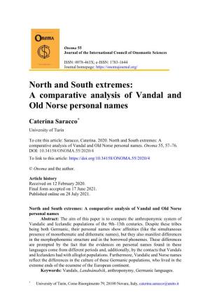 North and South Extremes: a Comparative Analysis of Vandal and Old Norse Personal Names