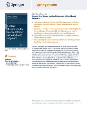 Content Distribution for Mobile Internet: a Cloud-Based Approach