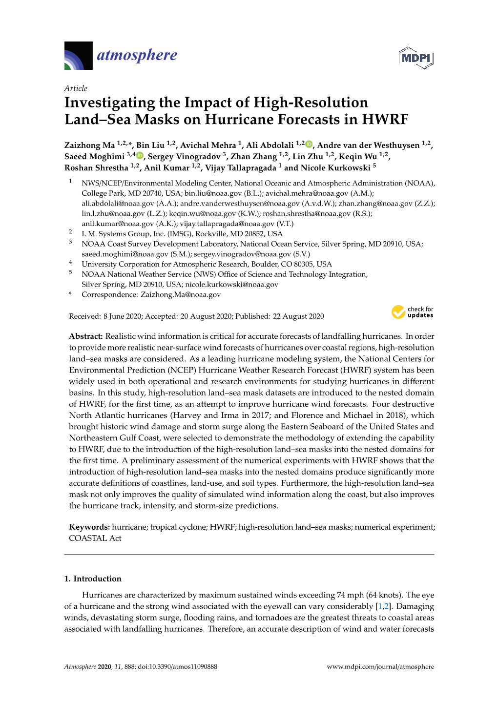 Investigating the Impact of High-Resolution Land–Sea Masks on Hurricane Forecasts in HWRF