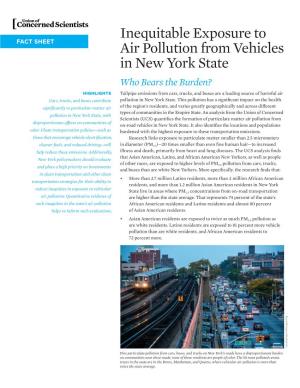 Inequitable Exposure to Air Pollution from Vehicles in New York State