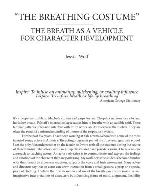 “The Breathing Costume” the Breath As a Vehicle for Character Development