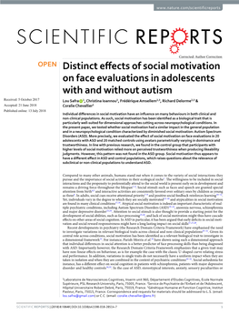 Distinct Effects of Social Motivation on Face Evaluations in Adolescents