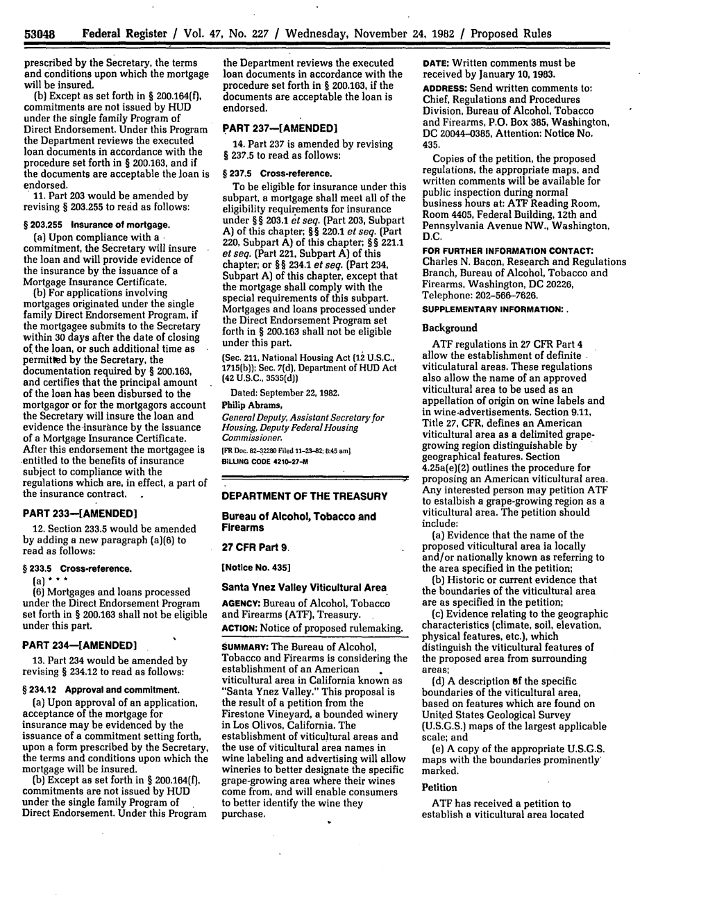 53048 Federal Register / Vol. 47, No. 227 1 Wednesday, November 24, 1982 / Proposed Rules