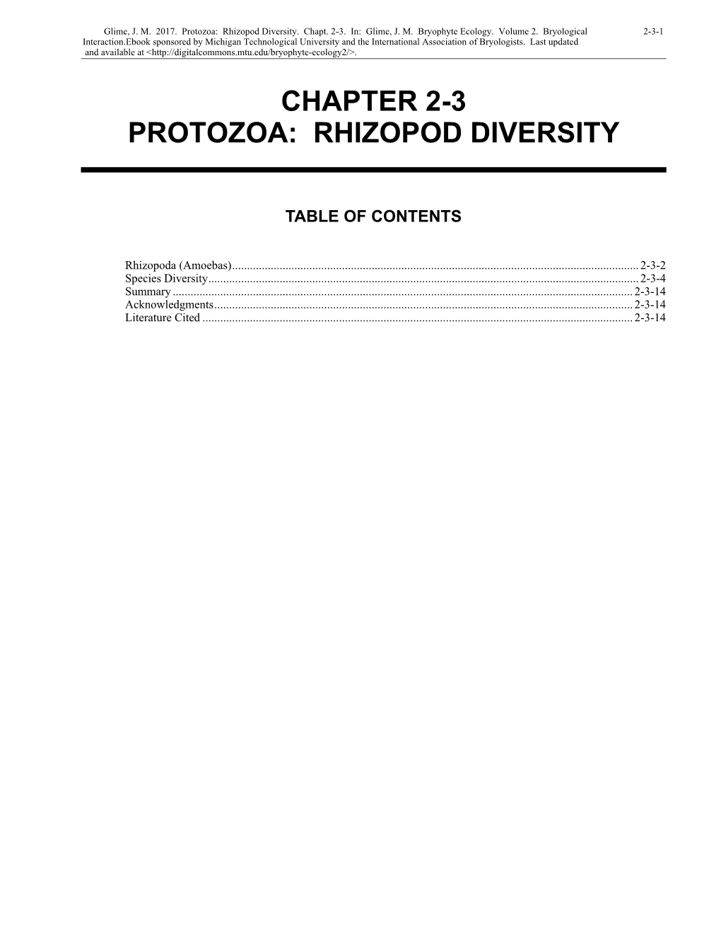 Volume 2, Chapter 2-3 Protozoa: Rhizopod Diversity