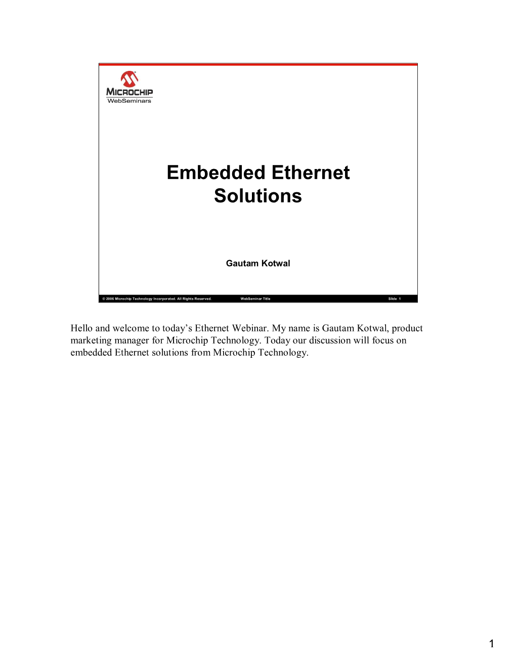 Embedded Ethernet Solutions