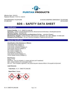 Sds – Safety Data Sheet