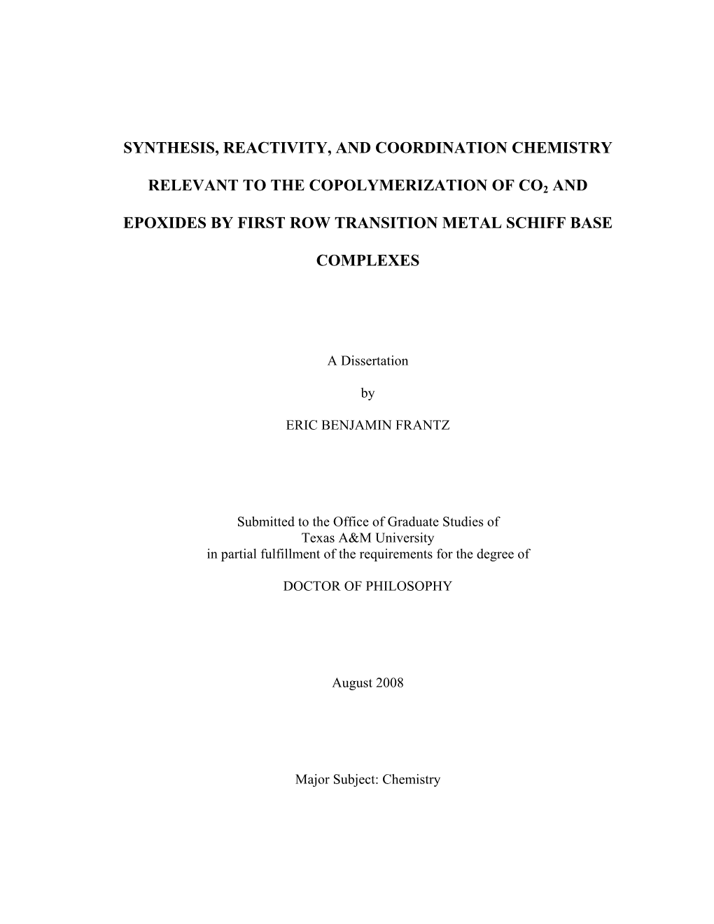 Synthesis, Reactivity, and Coordination Chemistry