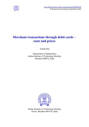 Merchant Transactions Through Debit Cards – Costs and Prices